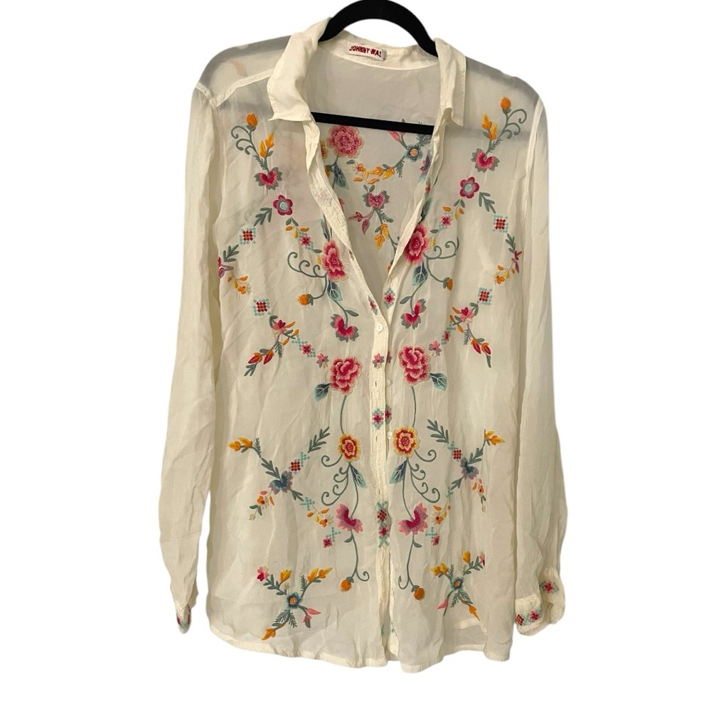 Johnny Was Embroidered Blouse - Size Medium